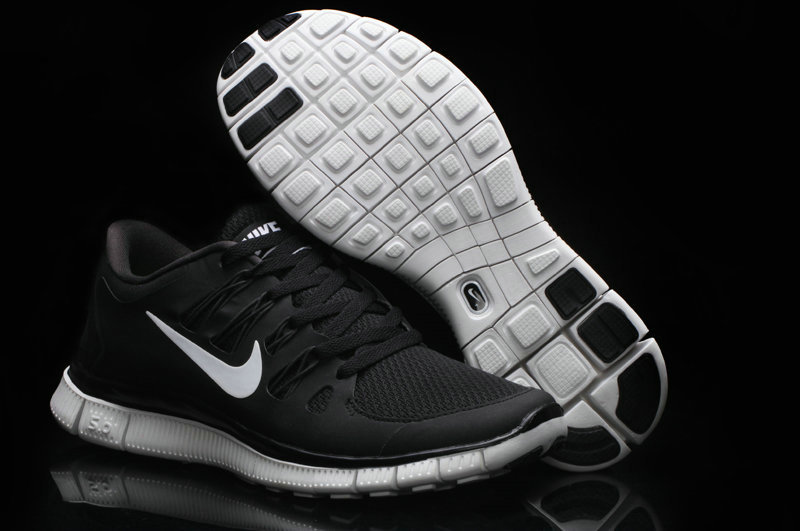 Hot Nike Free5.0 Men Shoes Black/White
